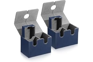 Jetec 2 Sets Card Deck Case for Trading Cards, 200+ PU Leather Card Organizer Magnetic Closure Storage Box with Dice Tray Fits for TCG CCG Sports Cards(Blue)