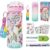 Decorate Your Own Water Bottle Kits for Girls Age 4-13, Mermaid Gem Girls Diamond Painting Crafts, Arts and Crafts Kits Toys 