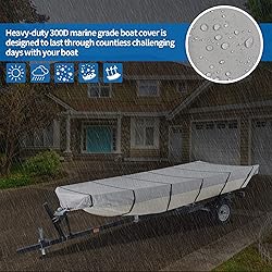 iCOVER Jon Boat Cover 14ft, Heavy Duty Waterproof