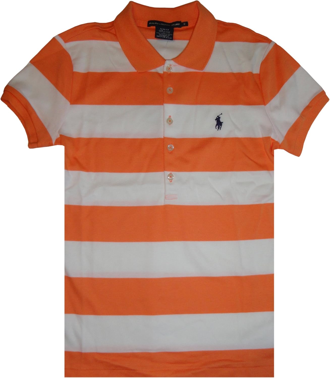 Orange and white striped polo shirt Clearance