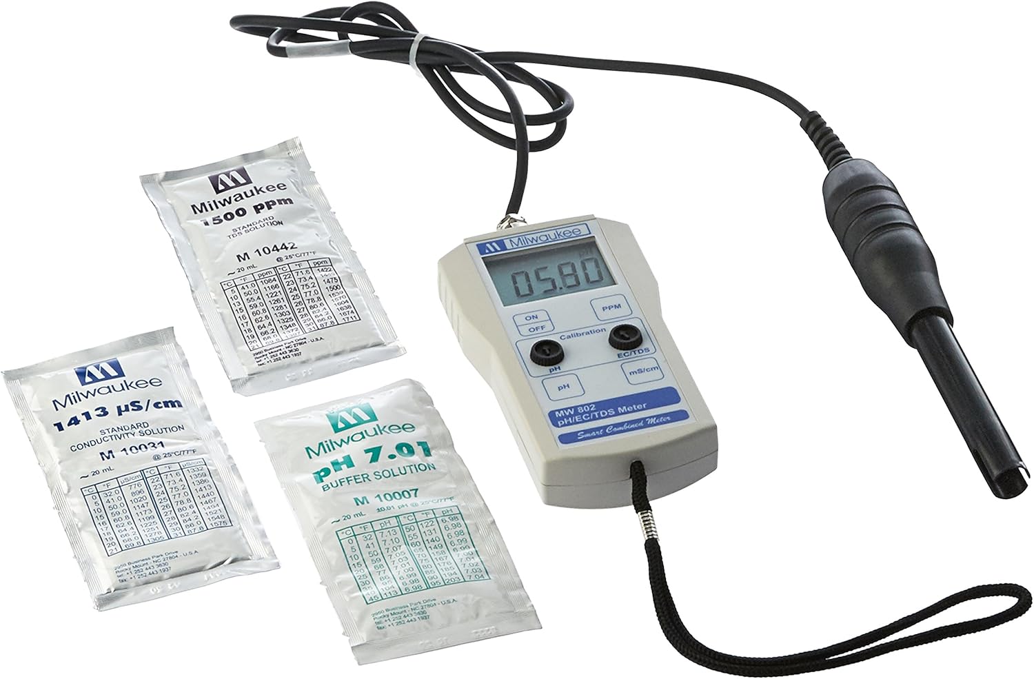 Milwaukee Instruments MW802 Smart Ph/EC/TDS Combined Meter 716615