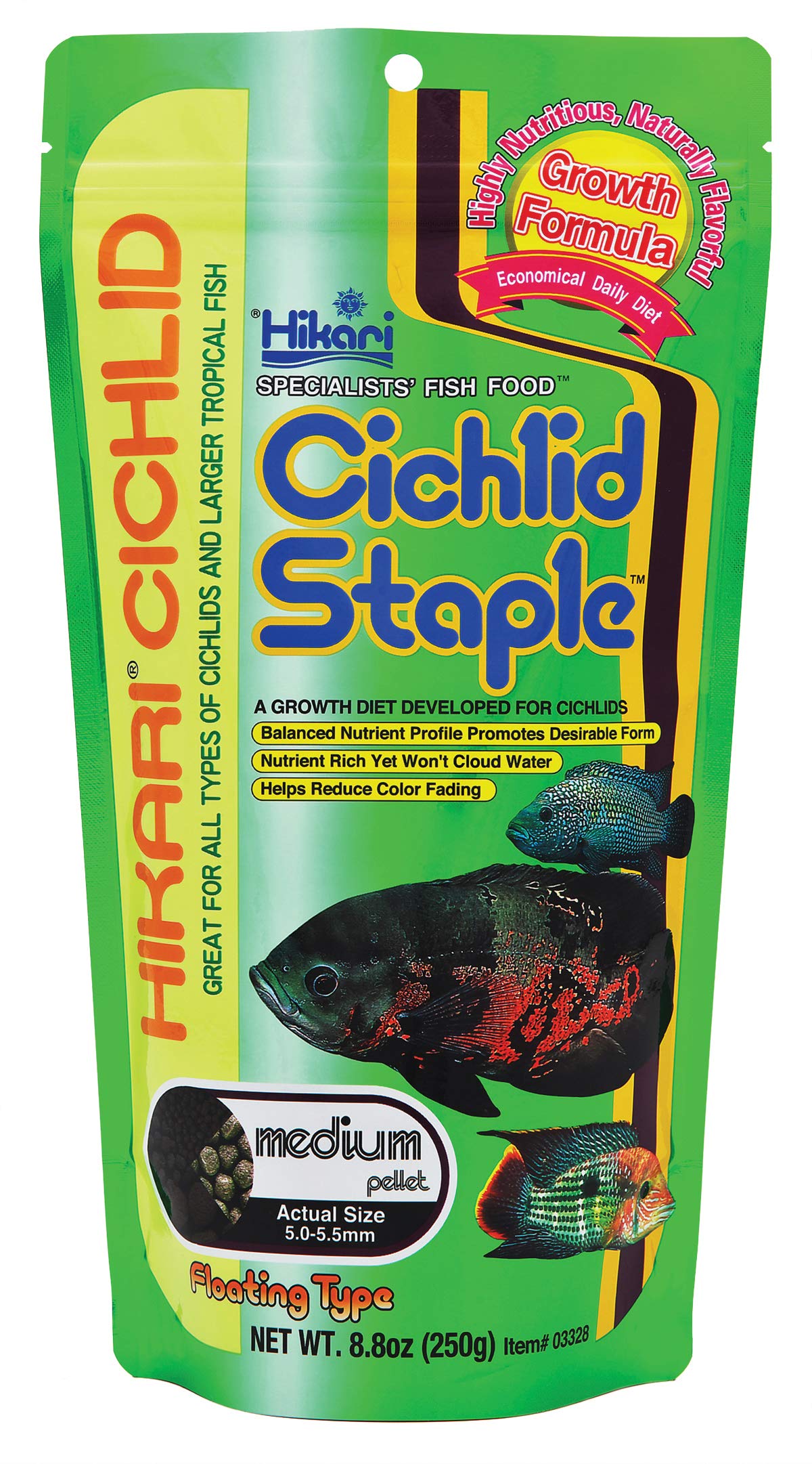 Hikari 8.8-Ounce Cichlid Staple Floating Pellets for Pets, Medium