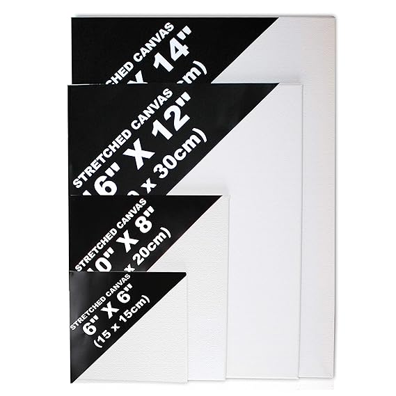 BELLE VOUS 4 Stücke Leinwand Set - Leinwand Keilrahmen mit Hölzernen Keilen Leinwandbilder zum Bemalen - Leinwand Malen - Kün