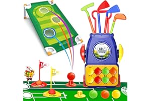 Mililier Toddler Golf Set, Indoor Outdoor Kids Golf Clubs for 3 4 5 Year Old,Colorful and Vibrant Babay Golf Clubs Toys for Ages 3 4 5
