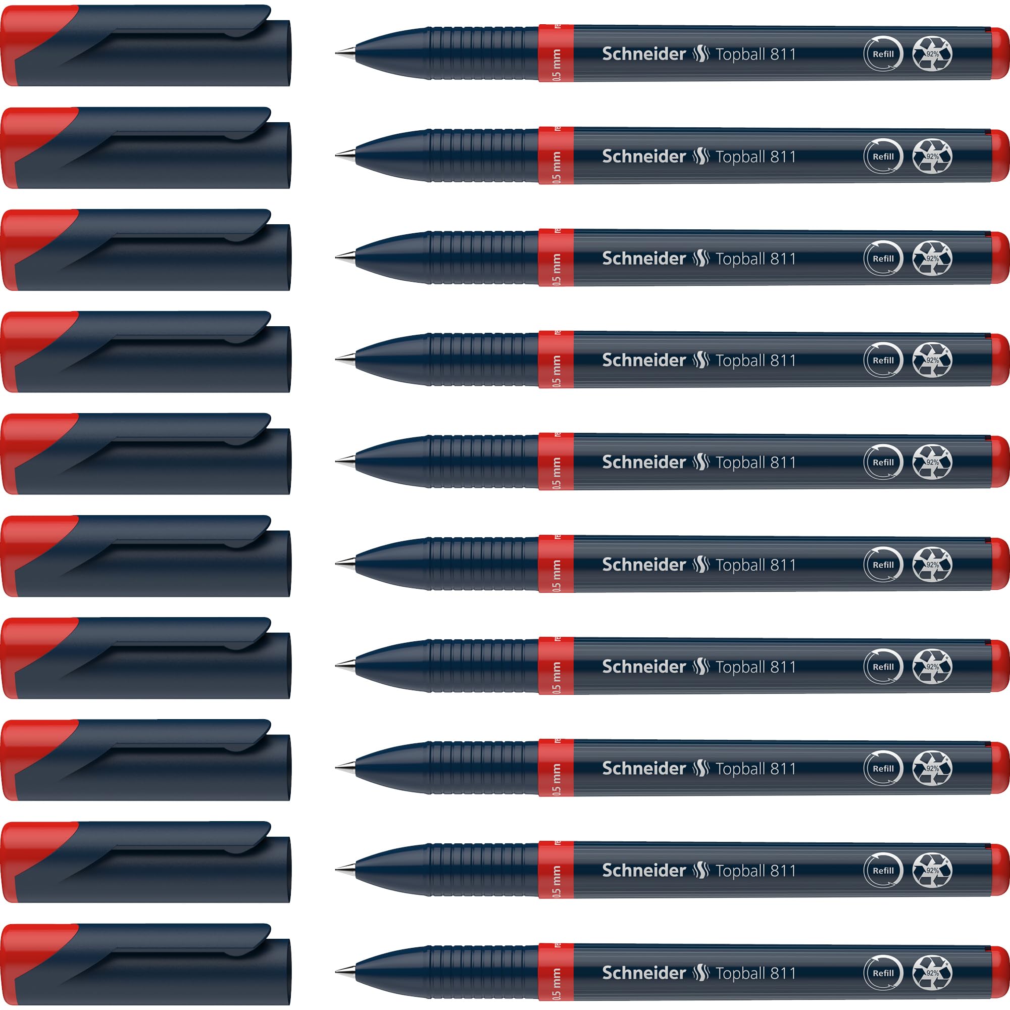 Schneider Topball 811 Rollerball Pen - Red (Pack of 10) — image 1