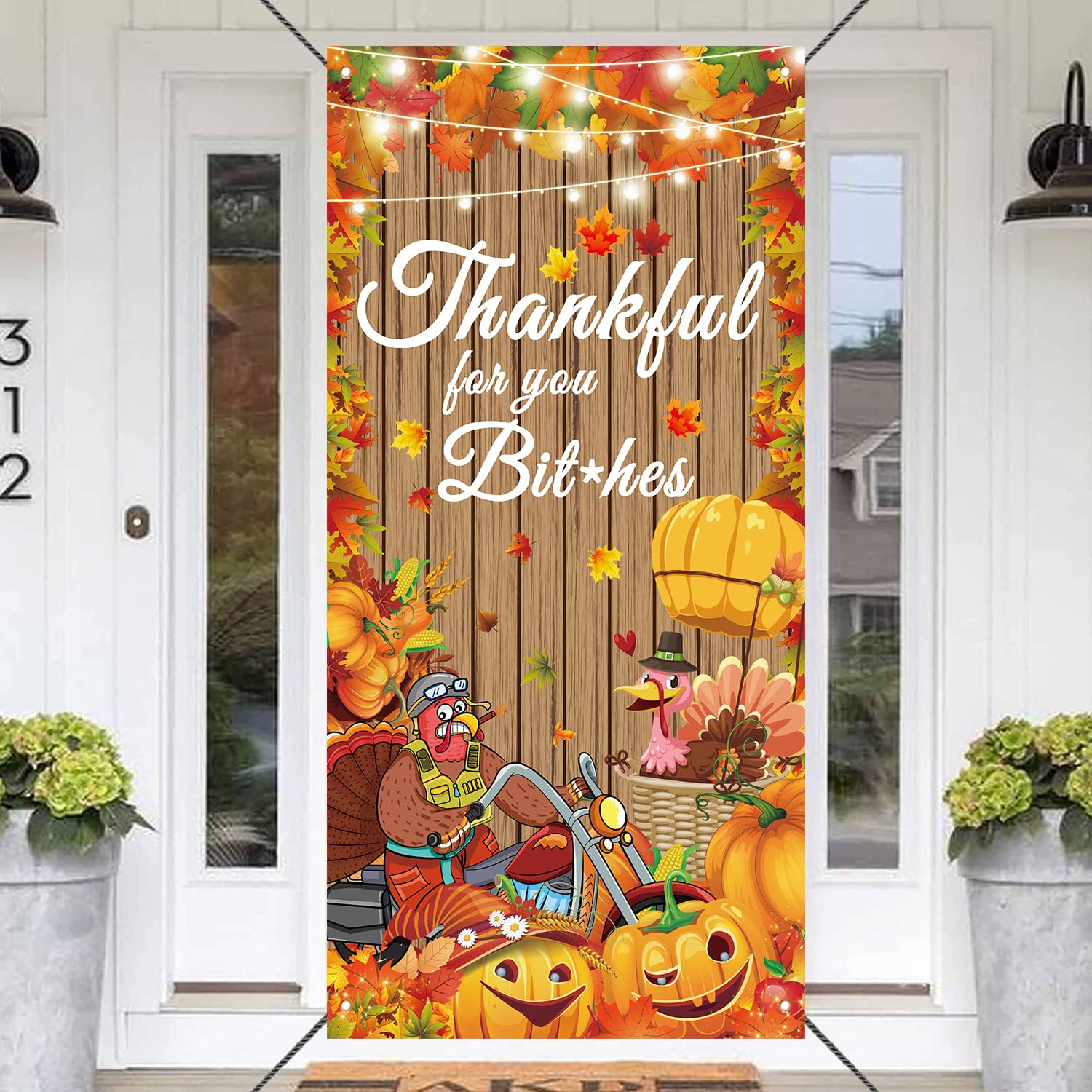 Photo 1 of Friendsgiving Party Decorations - Large Backdrop Banner & Door Cover - Thanksgiving Autumn Party Banner