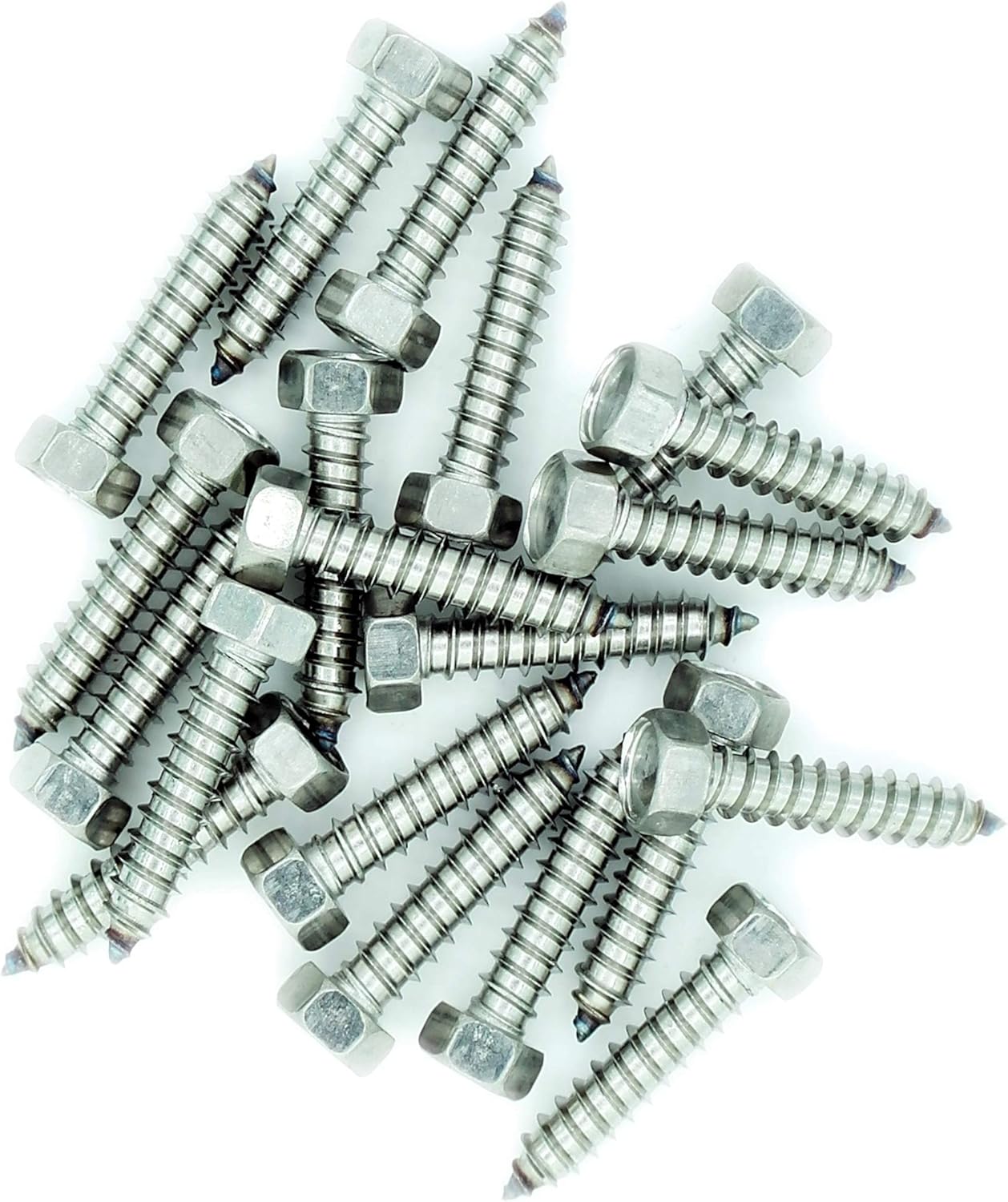 No.12 x 2.4 (5.5mm x 60mm) Hex Self-Tapping Screw - Stainless Steel (A2) (Pack of 20), 5.5x60 - A2 (20)