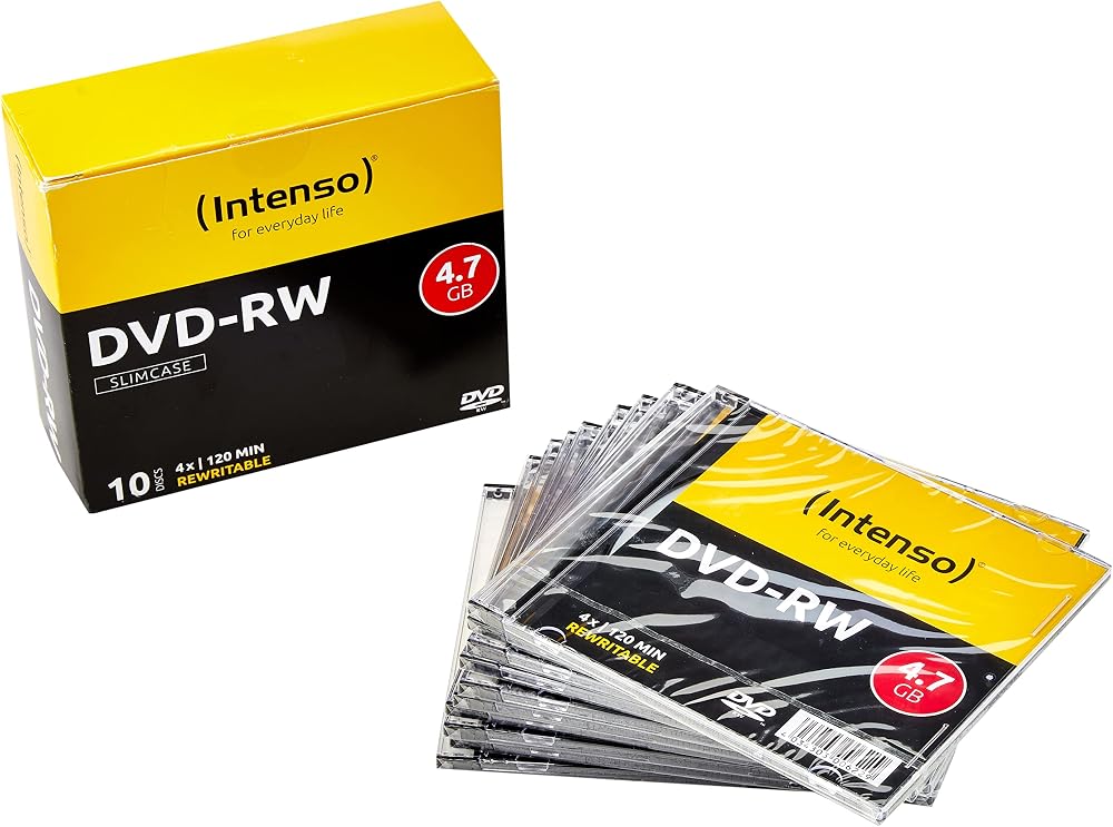 Intenso DVD-RW Slim Case 4.7GB Rewritable 10 Pack 4x Speed