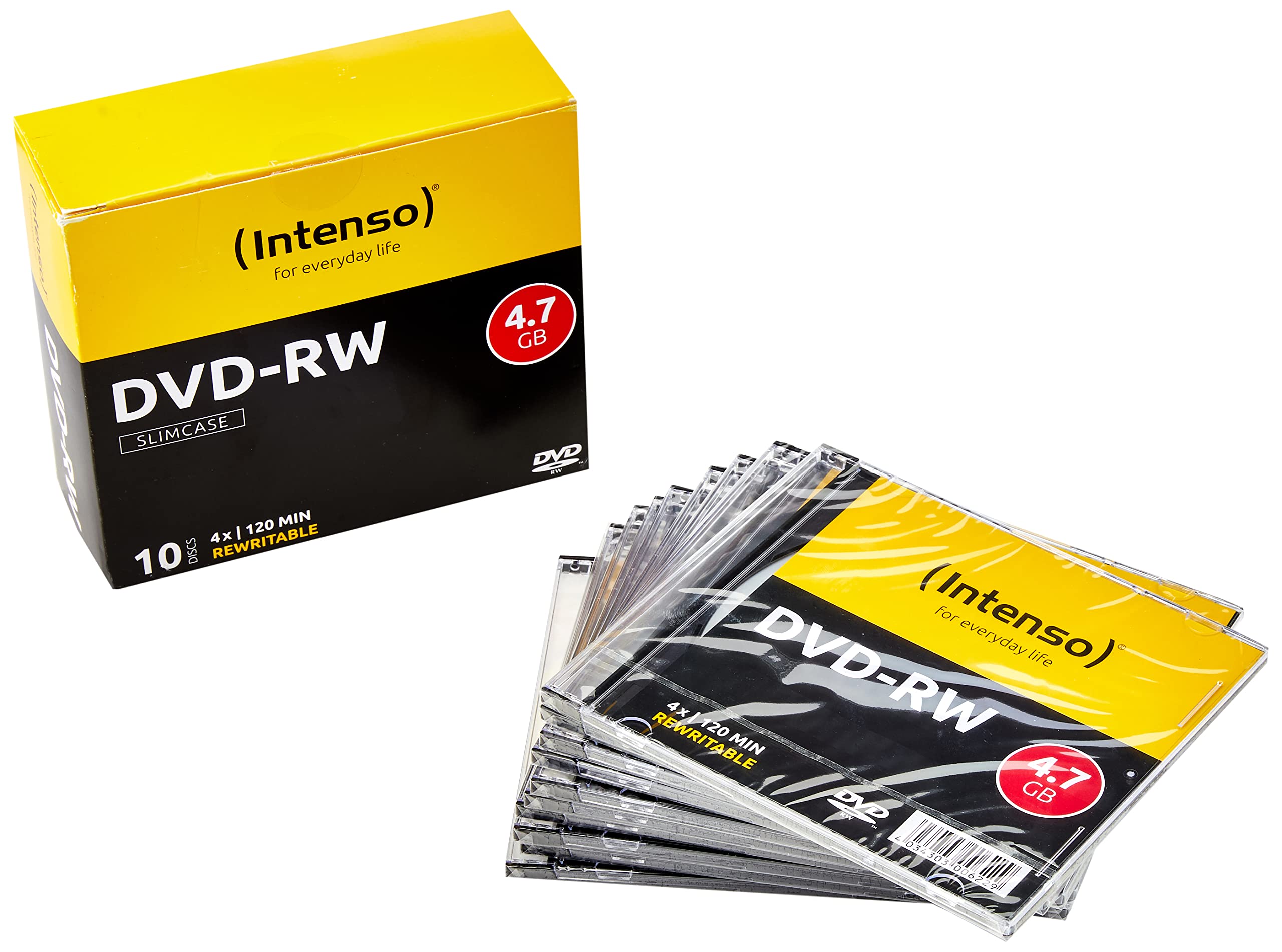 Intenso DVD-RW Slim Case 4.7GB Speed Rewritable - 10 Pack