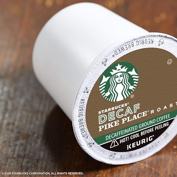 STARBUCKS DECAF K-CUP COFFEE PODS — PIKE PLACE ROAST FOR KEURIG BREWERS — 1 BOX (24 PODS)