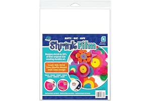 Grafix Shrink Film - Matte Translucent 8.5"x11" Sheets, Design Your Art and Shrink It to Create Jewelry, Embellishments, Paper Crafts, Gift Tags, Ornaments and More, Pack of 6