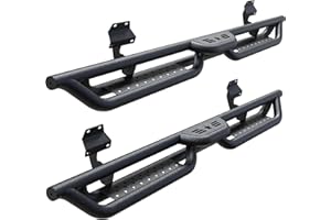 AUTOBULL Running Boards Compatible with 2015-2025 Ford F150 F 150, 2017-2025 Ford F250 F350 Super Duty Super/Extended Cab, 6" 2-Stairs Side Step Rails Coated Black Carbon Steel Nerf Bars