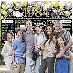 Back in 1984 Backdrop Large Wall Banner Happy Party