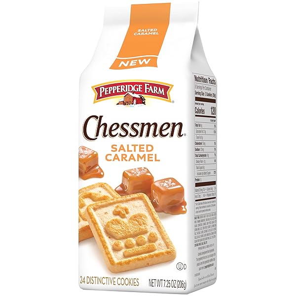 PEPPERIDGE FARM CHESSMEN SALTED CARAMEL COOKIES, 7.25 OZ BAG