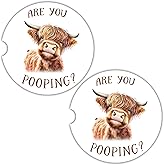 Cow Car Coasters for Cup Holders - 2 Pack Cute Cow Print Car Accessories for Women, Funny Highland Cows Stuff Decor, Absorbent Ceramic Cup Holder Coasters for Car to Keep Clean, Country Western Gift