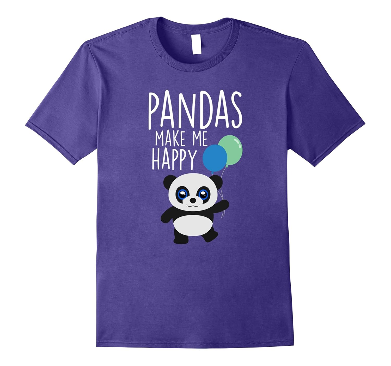 Pandas Make Me Happy T-Shirt Girls Boys Gift Tee-Rose