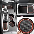 Auovo Anti Dust Mats for Altima Accessories 2019 2020 2021 2022 2023 Interior Custom Fit Door Pocket Liners Cup Holder Console Mats(14pcs/Set) (Orange)
