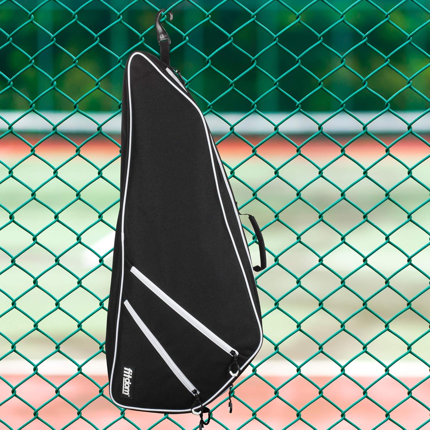 Fitdom Black Tennis Racket Bag - Can Carry Up to 3 Racquets. Perfect for Men, Women, Junior & Kids. Made from Heavy Duty Zipper & Durable Exterior for Your Gears, Towels, Balls and Accessories. : Sports & Outdoors