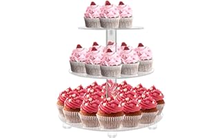 LoveDisplay 3 Tier Acrylic Cupcake Stand for 24 Cupcakes, Dessert Stands for Party, Wedding, Birthday, Baby Shower