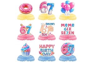 9Pcs 67 Honeycomb Table Centerpieces, 6 7 Birthday Decorations, 67 Meme Themed Birthday Decorations Set, Party Decoration Sup