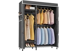 VIPEK V2C Clothes Rack Wardrobe Closet, Garment Rack with Black Upgraded Polyester Cover, Adjustable Shelves & Hang Rods, Portable Closet Storage Organizer for Bedroom, Max Load 700LBS