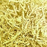 Zankubom 2 LB Light Yellow Crinkle Cut Paper Shred Filler Great for Gift Wrapping, Light Yellow Basket Fillers, Birthday, Gift Wrapping, Halloween Thanksgiving Christmas Party Decor Filling Supplies