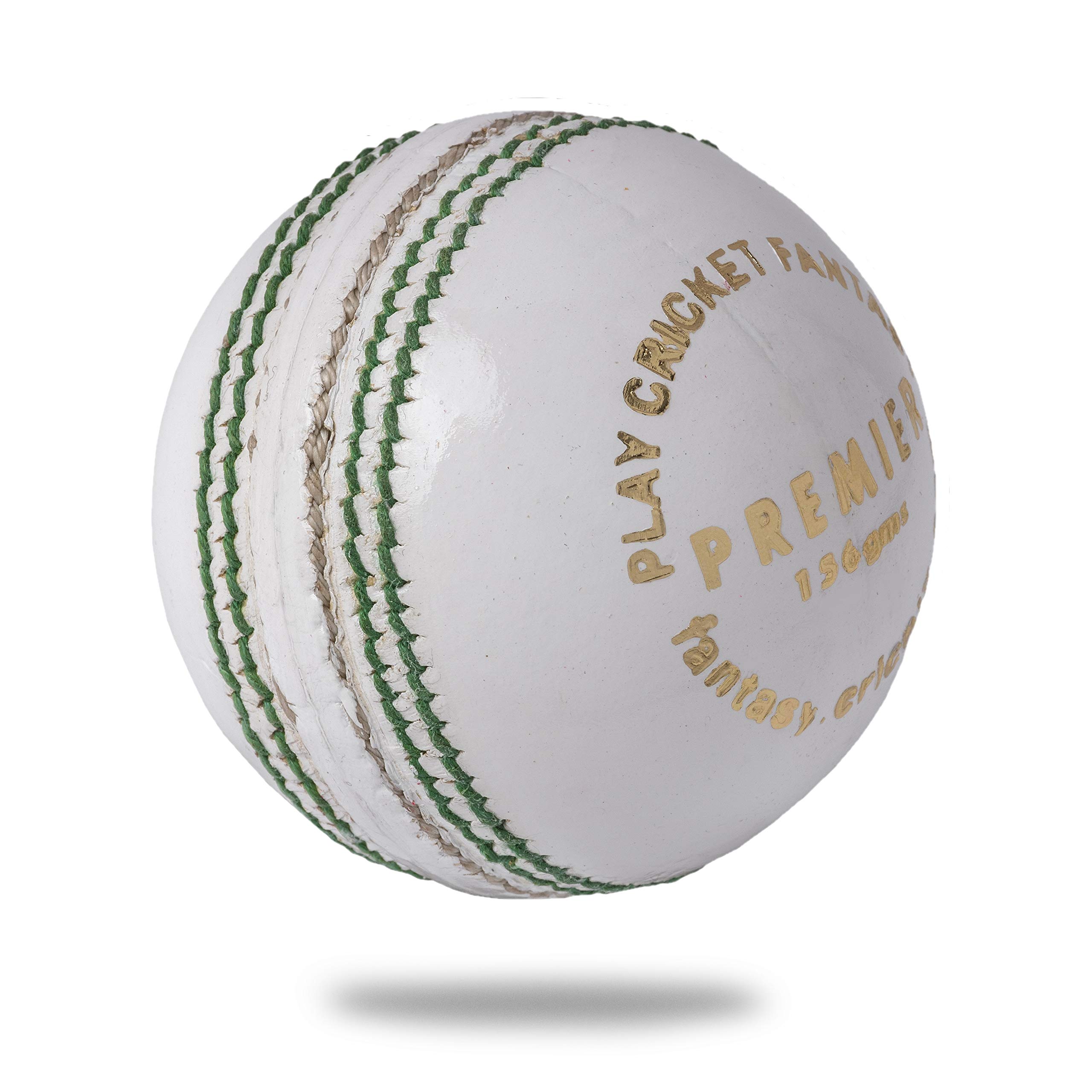 Cricnix Cricket Ball Premier White Leather 156g (3-Pack) for Seniors Match