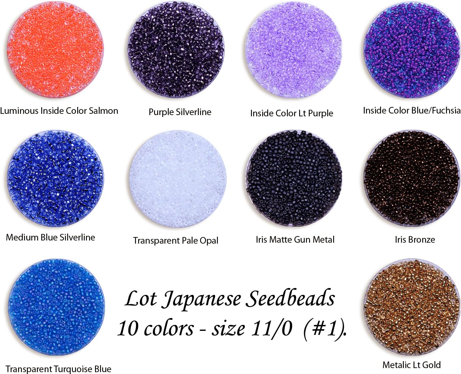 Japanese - MATSUNO Seed Beads 83g, Size 11/0-10 Colors with Storage Box. (#1)