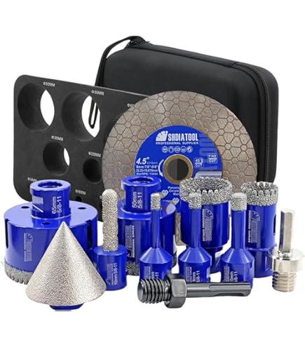 2-Inch Diamond Chamfer Bit & Finger Milling Set - Granite Marble Porcelain Hole Trimming