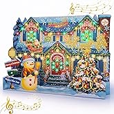 Miss Girlie Girl 3D Christmas Pop-Up Card – Musical Light-Up Holiday Home with 59 LEDs, Plays 6 Songs, Replaceable Battery – Holiday Greeting Card Gift with Red Envelope