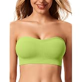 LetsJoli Strapless Bras for Women Push Up Bandeau Wireless Tube Padded Bra | Supportive Non Slip, Ribbed Soft, For Large Breast, Straps for Off Shoulder &amp; Halter Bra, No Underwire