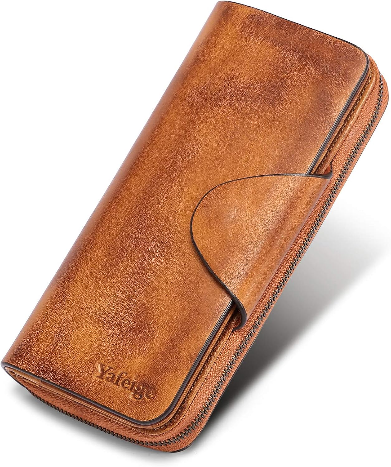 Yafeige Large Luxury Women's RFID Blocking Tri-fold Leather Wallet Zipper Ladies Clutch Purse