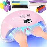 OVLUX Pro 180W UV LED Nail Lamp - Dual-Use Gel Polish Dryer with 57 Precision Bulbs, 4 Adaptive Timers, Auto-Sensor - All-in-One Mani-Pedi Solution for Salon &amp; Home - Pink (Blushing Bride)