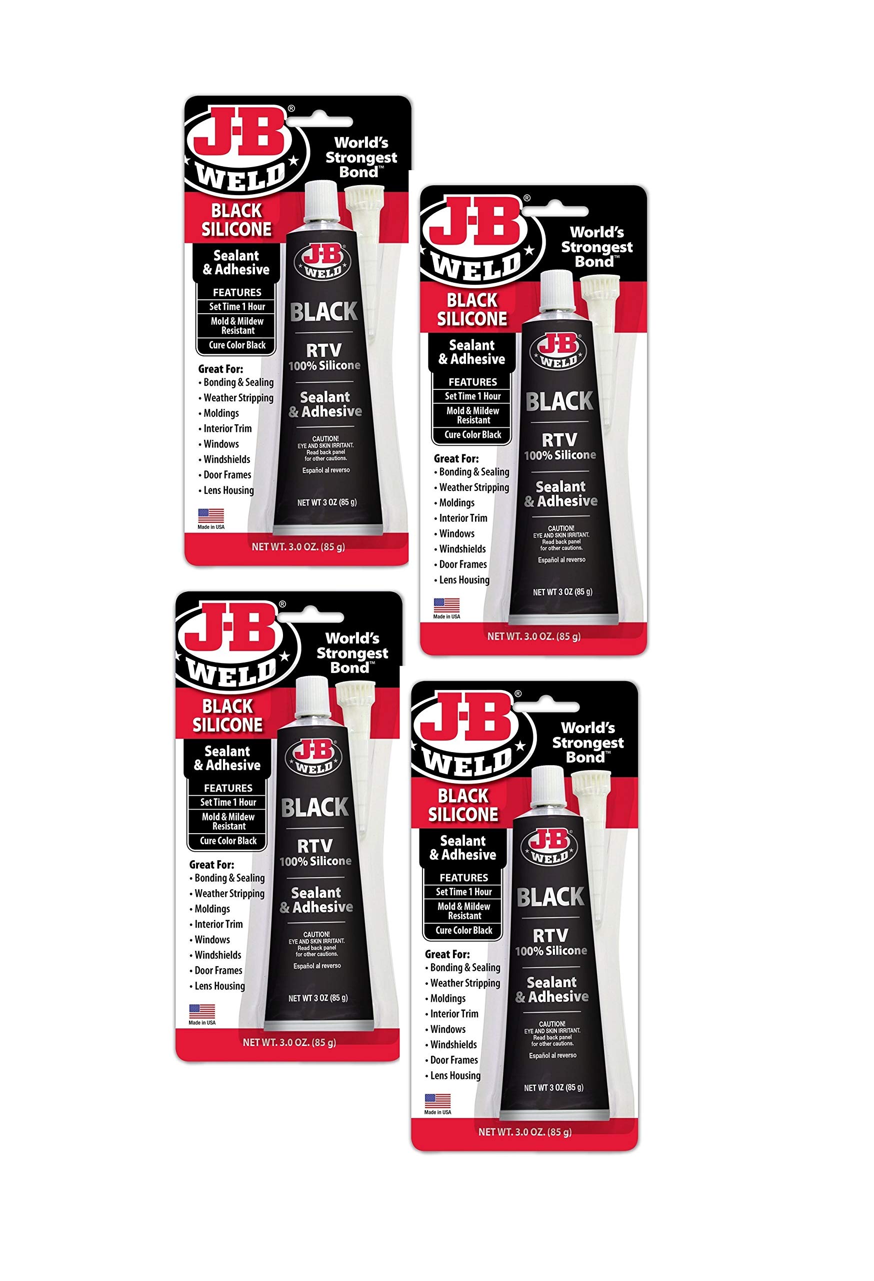 J-B Weld 31319 Black RTV Silicone Sealant and Adhesive - 3 oz.