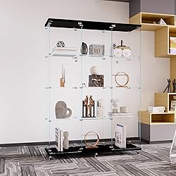 nifoti 66.5" H 4-Shelf Extra Large Glass Display