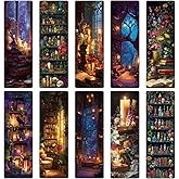 Wxiben Dark Academia Bookmarks Gifts - Wxiben 100Pcs Floral Library Bookshelf Book Marks Fantasy Witchy Apothecary Book Markers Page Clip GIF for Women Men Students Teacher Romantasy Reader Bookish
