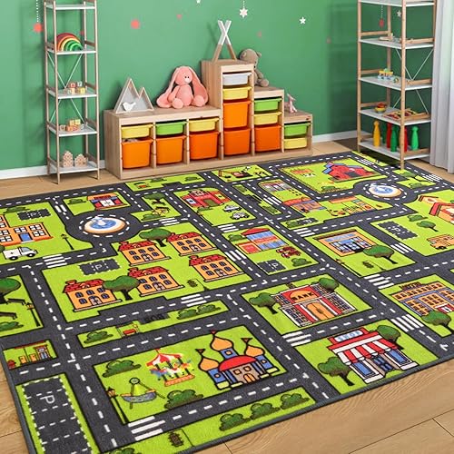 Zareas 3x5 Feet Kids Area Rug Play mat Car Rug for Playroom