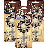 Blessed Rosary with Metal Cross Car Air Freshener, Moonlight Groove Scent