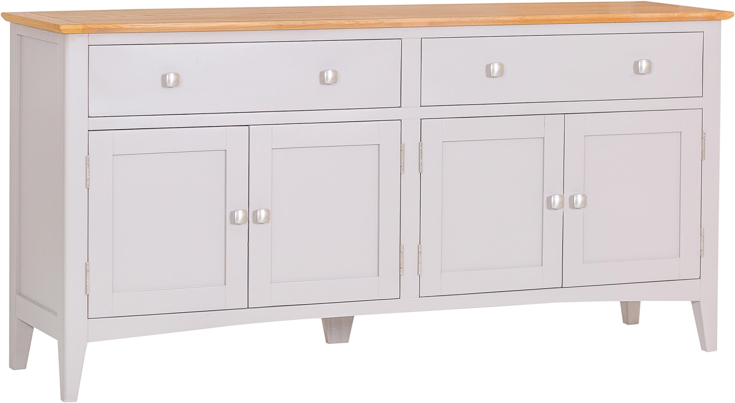 The Furniture Outlet Malvern Shaker Grey Painted Oak 4 Door Extra Large Sideboard