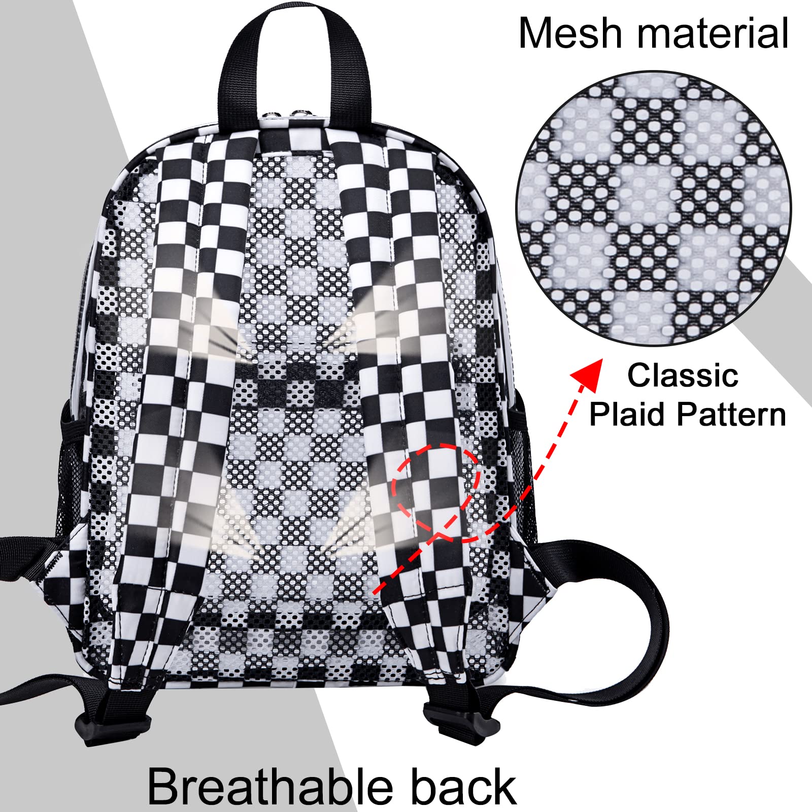BTOOP Clear Mini Backpack for Stadium Events 12x12x6 Small Transparent Backpacks Plastic See Through Clear Bag for Concerts Work Festival Security Travel