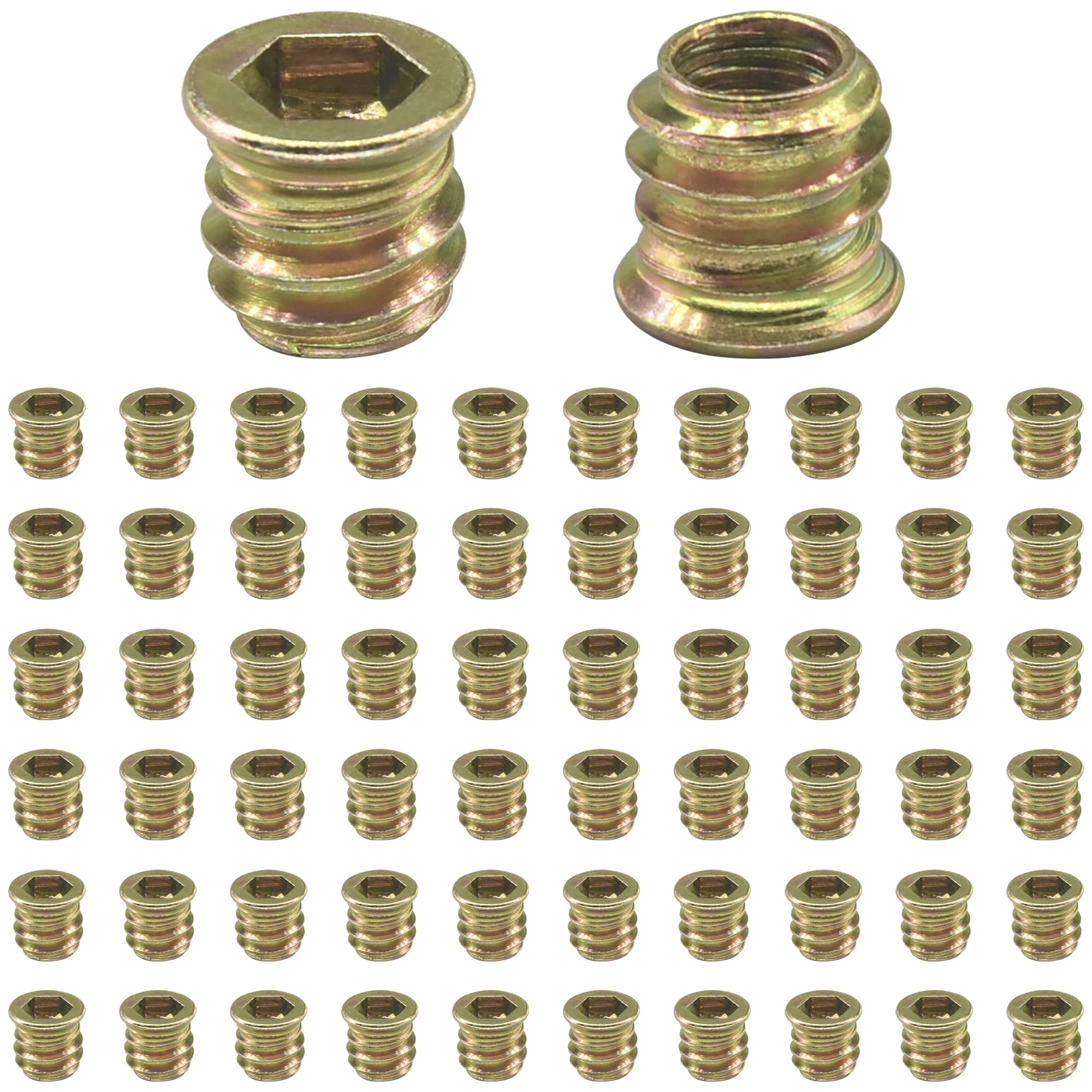 60 PCS Threaded Insert Nuts,Hex Socket Screw-in Nuts for Wooden Furnitures (M8)