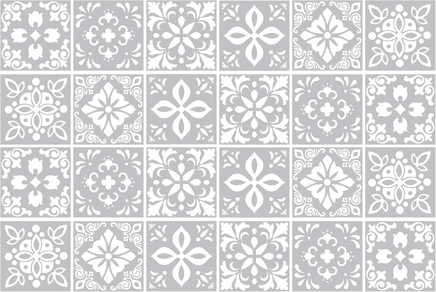 WALPLUS Wall Tile Sticker 15cm 24 pcs Light Grey Cement DIY Art Home Decorations Stick on Tiles Decals Splashback for Kitchen Decor Bathroom Ideas Peel and Stick Backsplash Tile Paint