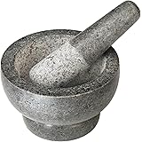 Cole & Mason 5.5-inch Granite Mortar & Pestle - Unpolished Stone Mortar & Pestle for Kitchen - Large Grinding Bowl for Herbs 