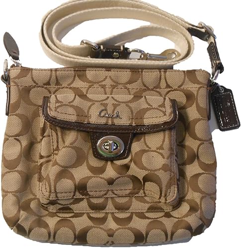 Coach 45026 Khaki Pocket Signature Stripe Turnlock Swingpack Nwt: Handbags: Amazon.com