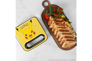 UNCANNY BRANDS Delightful Pokémon Pikachu Sandwich Maker – Easy to Use Panini Press – Perfect for Fun Breakfasts, Themed Snacks & Cute Grilled Treats
