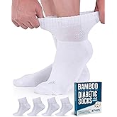 Doctor's Select Bamboo Viscose Diabetic Socks Women & Men - 4 Pairs Ankle Length Womens Diabetic Socks | Non Binding Socks