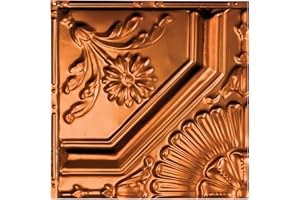 Great Lakes Tin Rochester Copper Ceiling Tiles - Perfect for DIY and Home Renovation Projects - Easy to Install (12X12 Inch Sample)