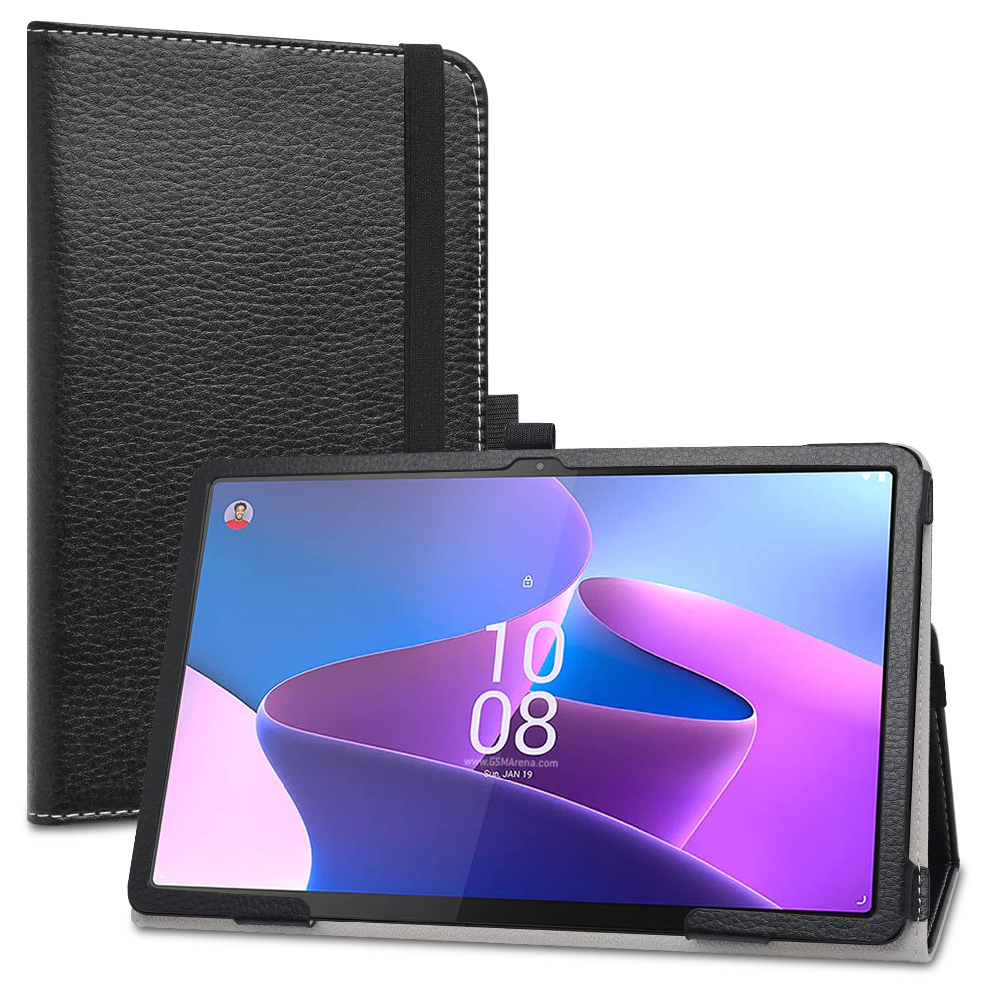 LiuShan Case for Lenovo Tab P11 Pro 2nd Gen,PU Leather Slim Folding Stand Cover for Lenovo Tab P11 Pro 2nd Gen TB132FU 11.2 Inch Android Tablet(Not Fit Other Tablet),Black