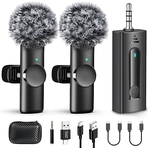 SPORTKEE Pack Wireless Lavalier Microphone for Camera/GoPro