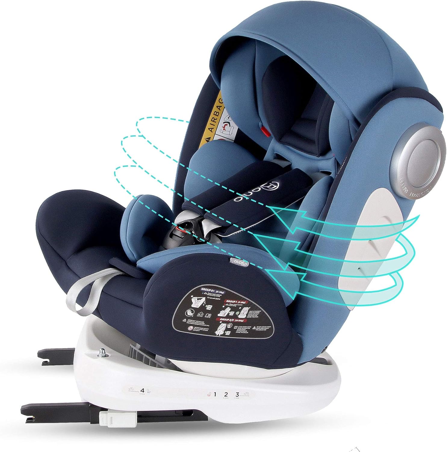 Bonio 360° Girevole Seggiolino Auto ISOFIX Gruppo 0+/1/2/3 (036 kg